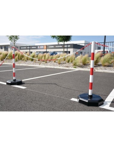 Catena di Sicurezza in Acciaio Rosso/Bianco Ø 5 mm – Catena di Delimitazione per Cantieri, Parcheggi e Aree Riservate
