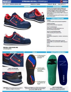 Scarpe Antinfortunistiche Sparco Red Bull S3S | Blu/Rosso 2