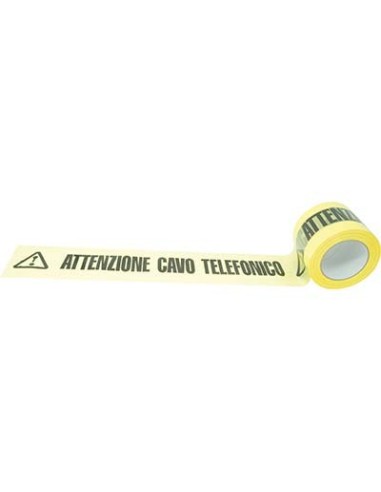 NASTRO SEGNALETICO ATTENZIONE CAVO TELEFONICO H.MM 100 ML 200