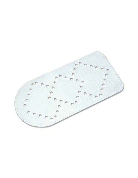 TAPPETO ANTISCIVOLO X VASCA GOMMA BIANCO+VENTOSE CM 36X73