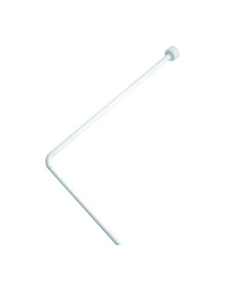 TUBO REGGITENDA ANGOLARE X DOCCIA ALLUMINIO BIANCO MM 25 CM 80X80