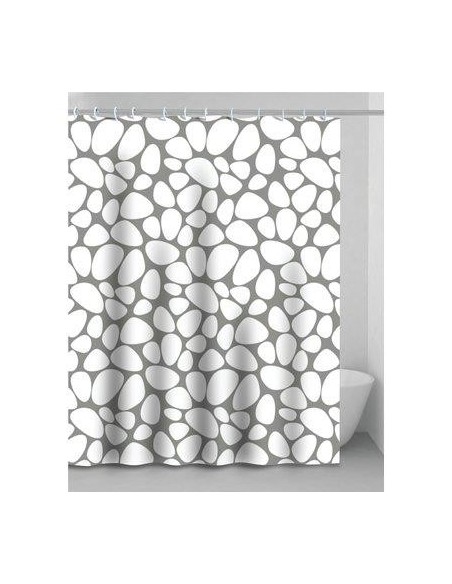 TENDA DOCCIA STONE IN VINILE + ANELLI CM 120X200