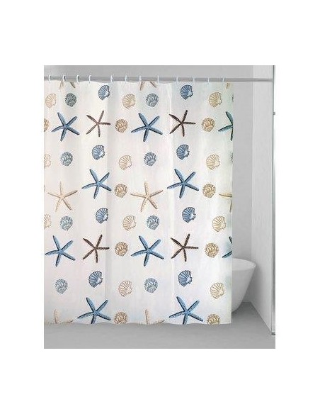 TENDA DOCCIA FONDALE IN VINILE + ANELLI CM 180X200