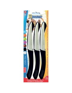 COLTELLO BISTECCA SUPER DE LUCA MANICO PLT/INOX CM 11 CF - PZ 6 COLORI ASSORTITI