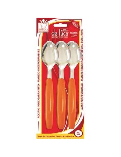 CUCCHIAIO TAVOLA SUPER DE LUCA MANICO PLT/INOX CF - PZ 6 COLORI ASSORTITI