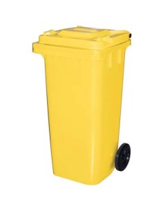 BIDONE IMMONDIZIA GREEN 120 + RUOTE ICS GIALLO LT 120 CM 55X50 H.CM 94