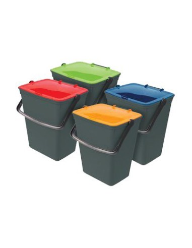 PATTUMIERA IMMONDIZIA ECOLOGICO SET 4 COLORI MIX LT 15 CM 31X27 H.CM 41