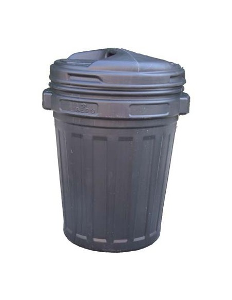 BIDONE IMMONDIZIA + COPERCHIO A VITE NERO LT 70 CM 45 H.CM 62