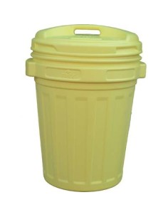 BIDONE IMMONDIZIA + COPERCHIO A VITE GIALLO LT 70 CM 45 H.CM 62