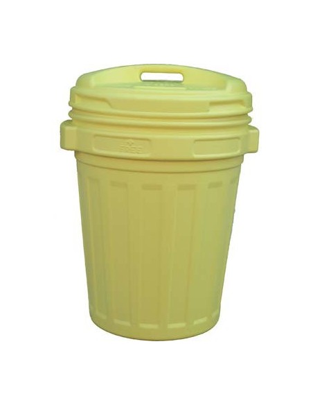 BIDONE IMMONDIZIA + COPERCHIO A VITE GIALLO LT 70 CM 45 H.CM 62
