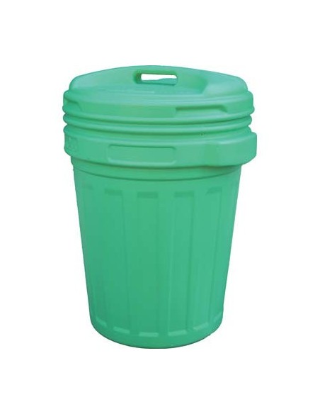 BIDONE IMMONDIZIA + COPERCHIO A VITE VERDE LT 70 CM 45 H.CM 62