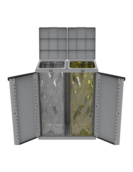 ARMADIETTO IMMONDIZIA ECO LINE 2 TERRY GRIGIO ANTE 2 LT 110 CM 68X39 H.CM 88