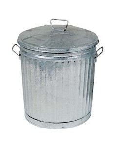 BIDONE IMMONDIZIA ACCIAIO DOMUS GALVANIZZATO LT 62 CM 42X37 H.CM 46