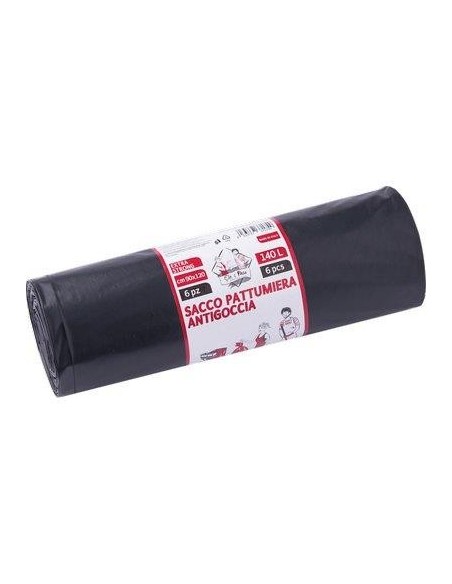 SACCO IMMONDIZIA INDUSTRIALE NERO ELEPACKING CM 90X120 MY 80 CF - PZ 6