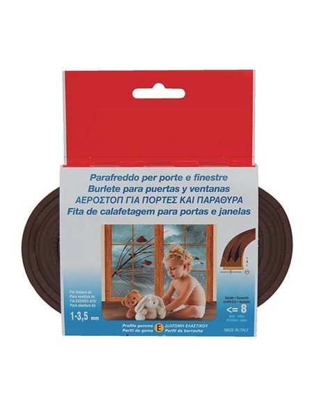 PARAFREDDO GEKO STRIP PROFILO E GOMMA EPDM ESPANSA MARRONE MT 6
