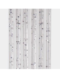 TENDINA PRONTA LUXOR 144 FILI PVC LISCIO ARGENTO GLITTERATO CM 120 H.CM 240