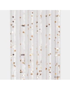 TENDINA PRONTA LUXOR 144 FILI PVC LISCIO ORO GLITTERATO CM 120 H.CM 240