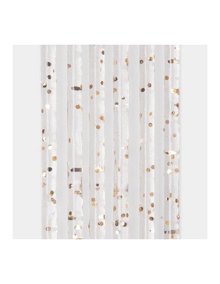 TENDINA PRONTA LUXOR 144 FILI PVC LISCIO ORO GLITTERATO CM 120 H.CM 240