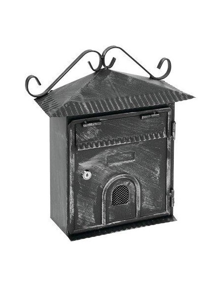 CASSETTA POSTA PORTONCINO PLUS ACCIAIO VERN NERO/ARGENTO MM 220X80 H.MM 340