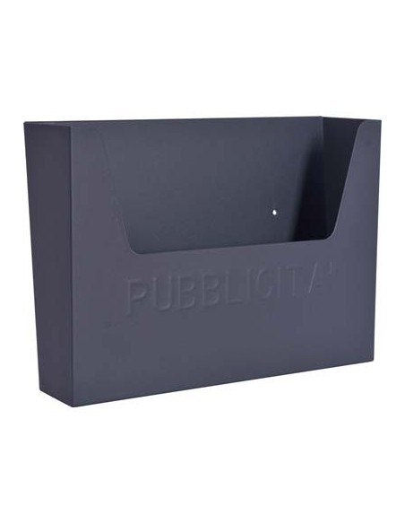 CASSETTA PORTA PUBBLICITA DOMUS ACCIAIO VERN ANTRACITE MM 355X100 H.MM 290