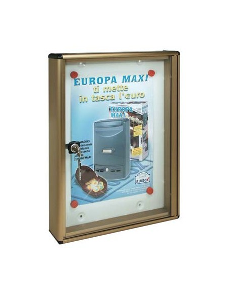 BACHECA PORTA AVVISI ALUBOX ALLUMINIO BRONZATO 1XA4 MM 300X50 H.MM 400