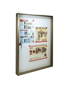 BACHECA PORTA AVVISI ALUBOX ALLUMINIO BRONZATO 4XA4 MM 550X50 H.MM 730