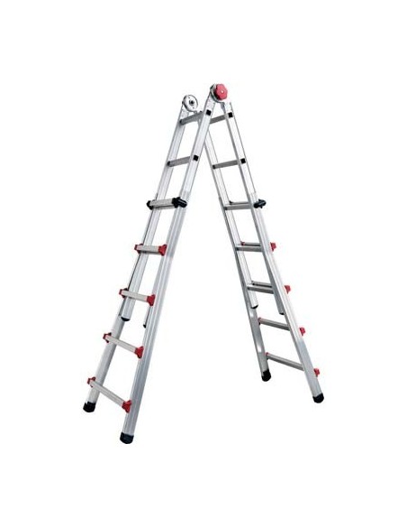 SCALA TELESCOPICA PROFI AUTO SICOS ALLUMINIO H.CM 165/612 PIOLI 6+6