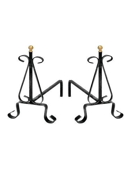 ALARI CAMINO RICCI FERRO BATTUTO CM 33 H.CM 30 CF - PZ 2