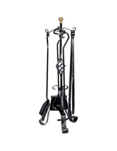 PIANTANA CAMINO KIT PIGNA FERRO BATTUTO + POMI OTTONE H.CM 70 CF - PZ 5