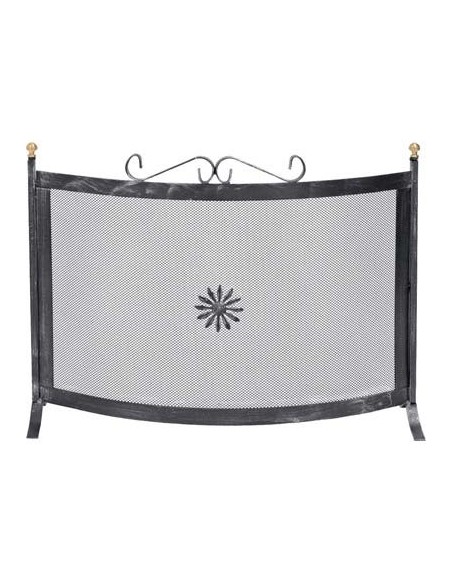 PARASCINTILLE CAMINO CURVO FERRO BATTUTO + POMI OTTONE CM 60X50