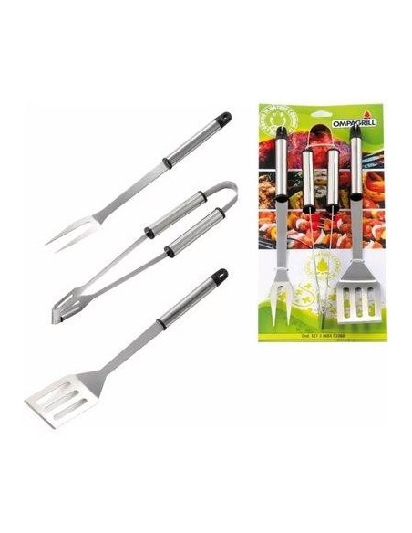 POSATE BARBECUE SET 03360 OMPAGRILL ACCIAIO INOX CF - PZ 3 CM 36