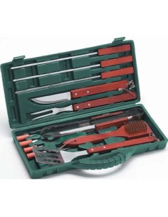 POSATE BARBECUE VALIGETTA 01240 OMPAGRILL INOX/LEGNO CF - PZ 12 CM 40