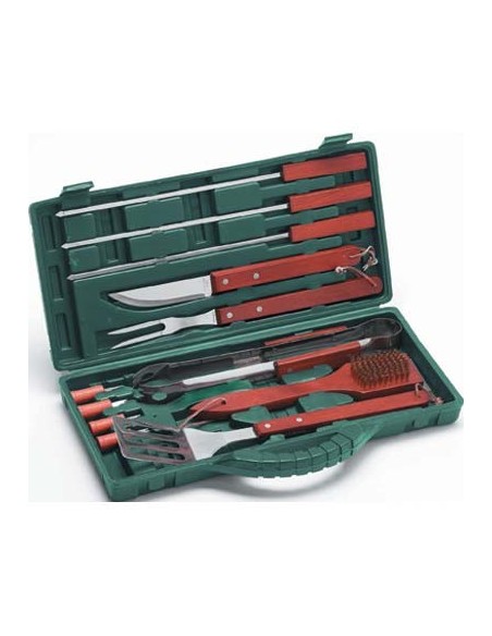 POSATE BARBECUE VALIGETTA 01240 OMPAGRILL INOX/LEGNO CF - PZ 12 CM 40