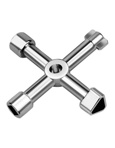 CHIAVE MULTIUSO QUADRI GAS ACQUA ELETTRICITA ZAMA NICHELATA