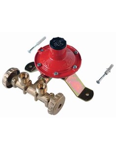 CENTRALINA MINI X 2 BOMBOLE GAS GPL REGOLATORE BP KG/H 4 + STAFFA + TASSELLI