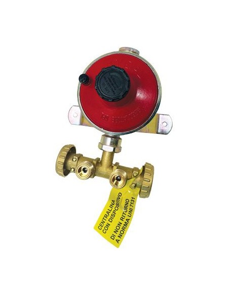 CENTRALINA MINI X 2 BOMBOLE GAS GPL REGOLATORE BP KG/H 7 + STAFFA + TASSELLI