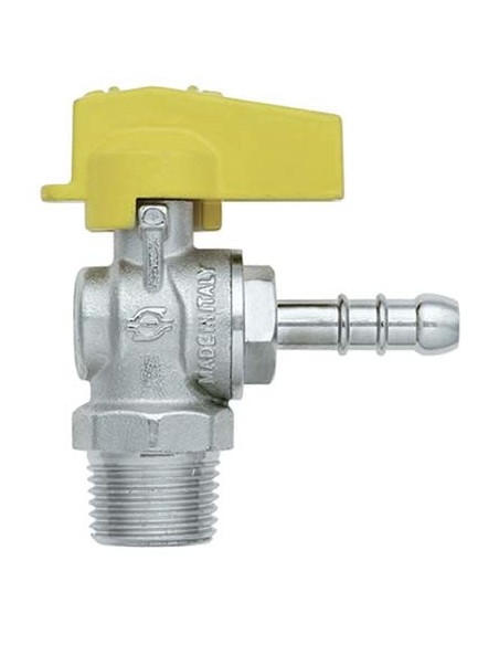 VALVOLA SFERA GAS A SQUADRA 586 BUGATTI OTTONE NICHELATO MM  8X1/2M