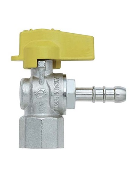 VALVOLA SFERA GAS A SQUADRA 585 BUGATTI OTTONE NICHELATO MM  8X1/2F