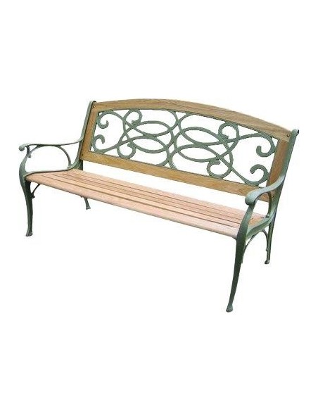 PANCHINA GHISA LEGNO TANZANIA DOMUS VERN/VERDE ANT CM 128X64X87