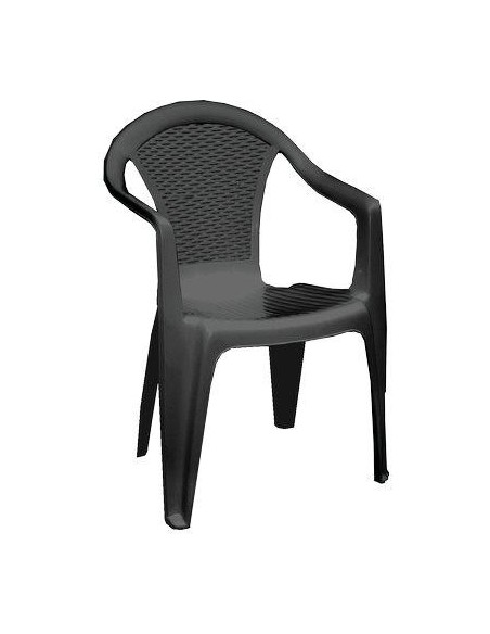 SEDIA RATTAN KORA + BRACCIOLI PROGARDEN PP ANTRACITE CM 55X54 H.CM 80