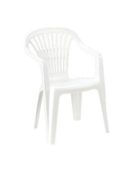 SEDIA SCILLA + BRACCIOLI PROGARDEN PP BIANCO CM 54X53 H.CM 80