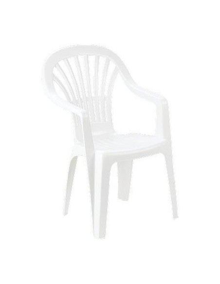 SEDIA ZENA + BRACCIOLI PROGARDEN PP BIANCO CM 55X56 H.CM 90