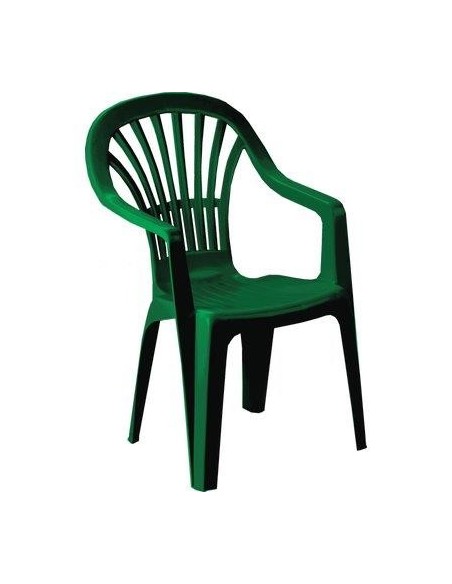 SEDIA ZENA + BRACCIOLI PROGARDEN PP VERDE CM 55X56 H.CM 90