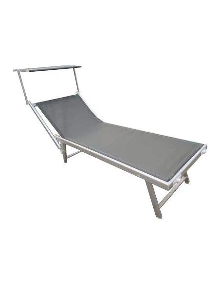 LETTINO MALIBU NEW POOL DOMUS ALLUMINIO/TEXT TORTORA CM 71X188 H.CM 41