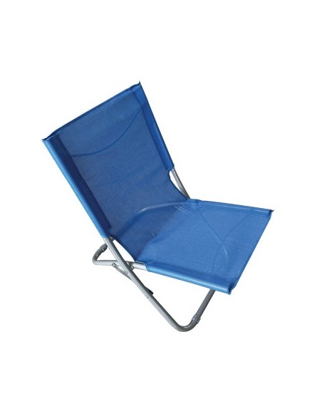 SPIAGGINA EASY DOMUS ACCIAIO/TEXT VERDE-BLU CM 48X62 H.CM 64