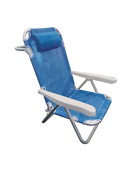 SPIAGGINA COMFORT DOMUS ALLUMINIO/TEXT BLU CM 61X53 H.CM 81