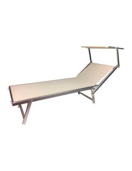LETTINO MALIBU NEW POOL DOMUS ALLUMINIO/TEXT BIANCO CM 71X188 H.CM 41