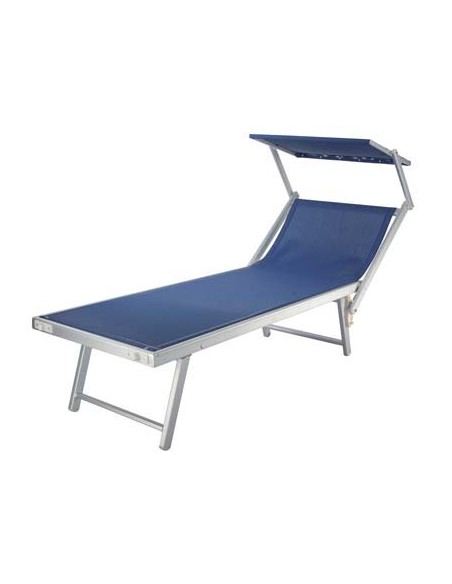 LETTINO MALIBU POOL DOMUS ALLUMINIO/TEXT BLU CM 61X189 H.CM 38