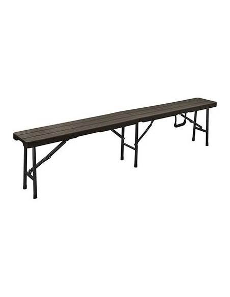 PANCA WOOD DOMUS HDPE MARRONE/ACCIAIO CM 180X25 H.CM 43