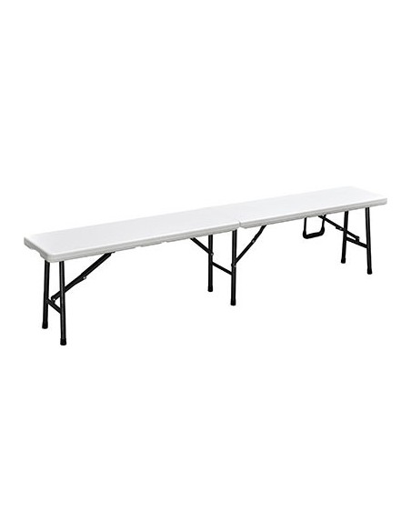 PANCA CATERING DOMUS HDPE BIANCO/ACCIAIO CM 183X25 H.CM 43